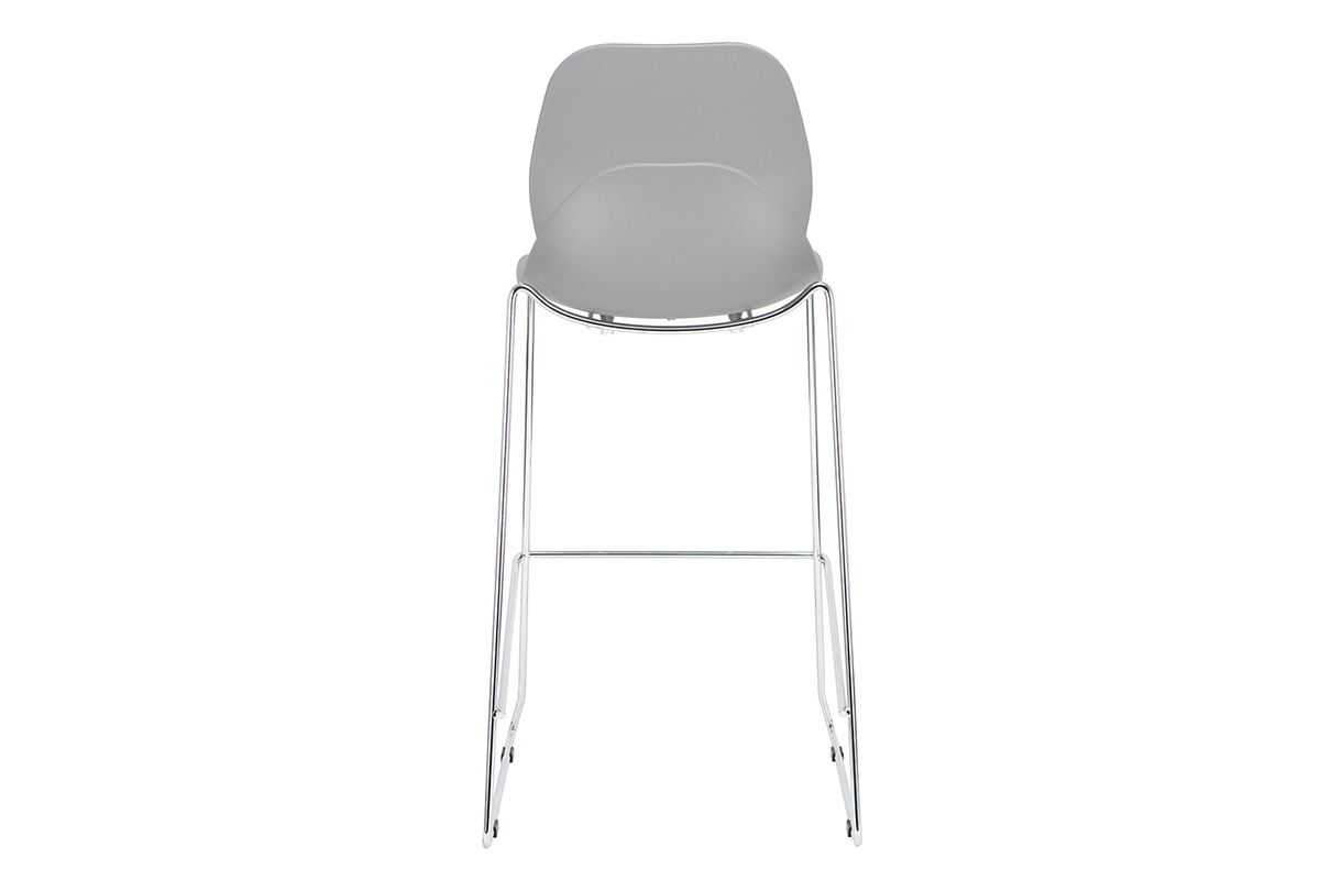 Taburetes de bar modernos apilables grises 76.5 cm - lote de 2 TROCADERO