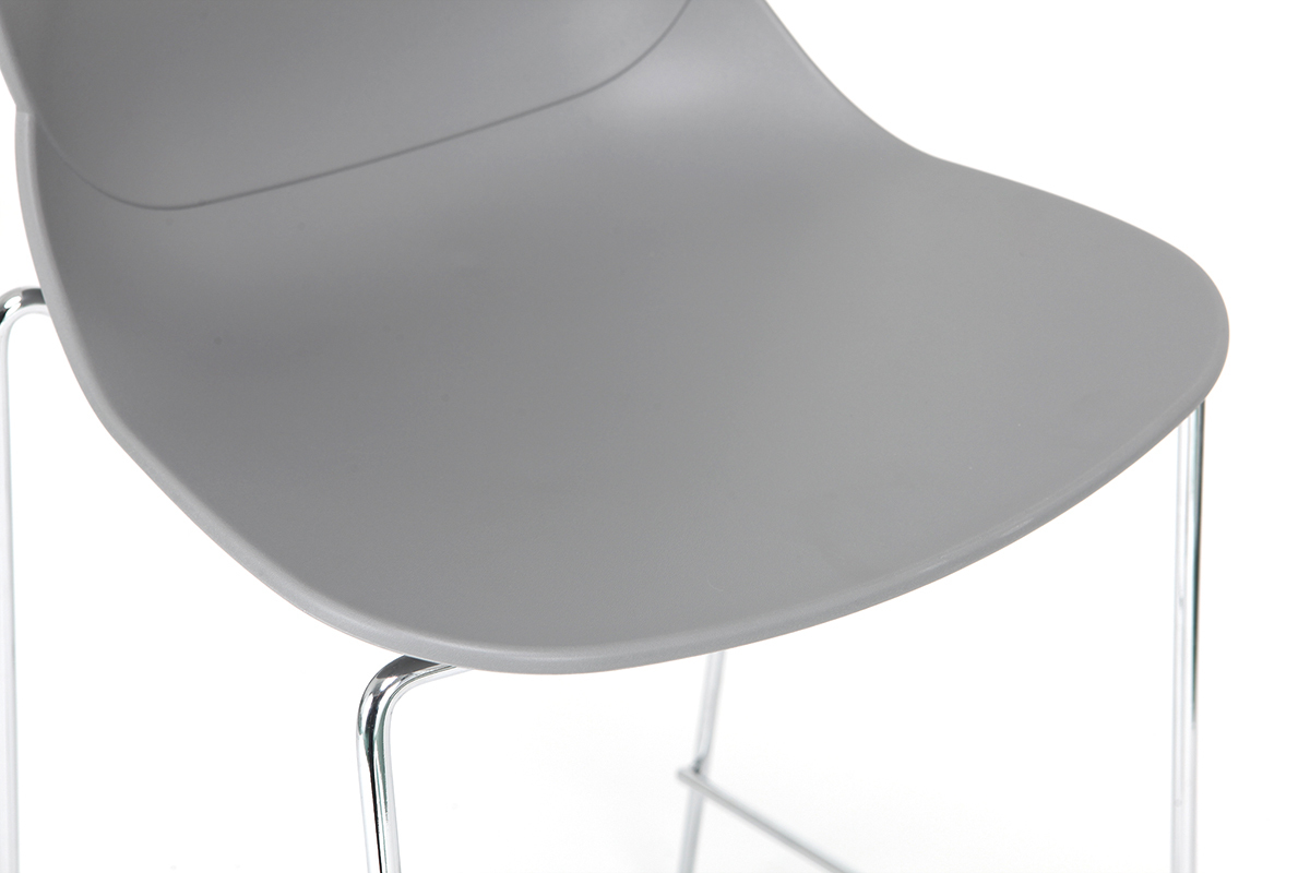 Taburetes de bar modernos apilables grises 76.5 cm - lote de 2 TROCADERO