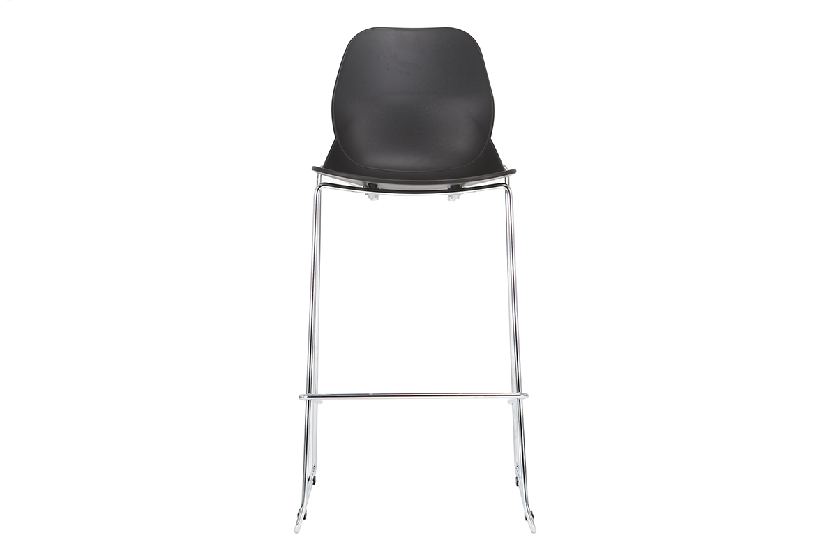 Taburetes de bar modernos apilables negros 76.5 cm - lote de 2 TROCADERO