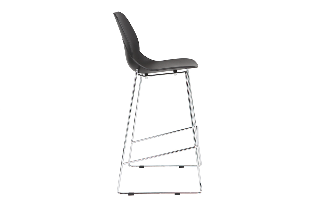 Taburetes de bar modernos apilables negros 76.5 cm - lote de 2 TROCADERO