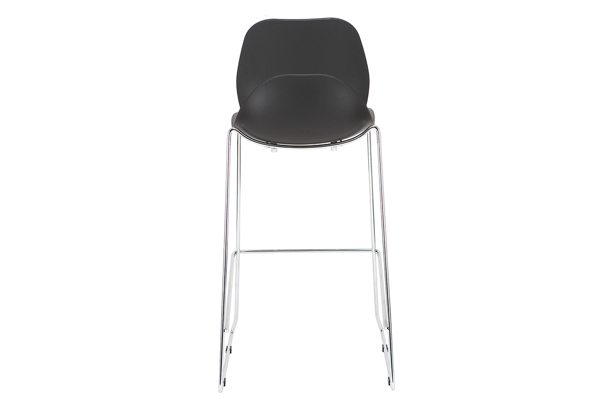 Taburetes de bar modernos apilables negros 76.5 cm - lote de 2 TROCADERO