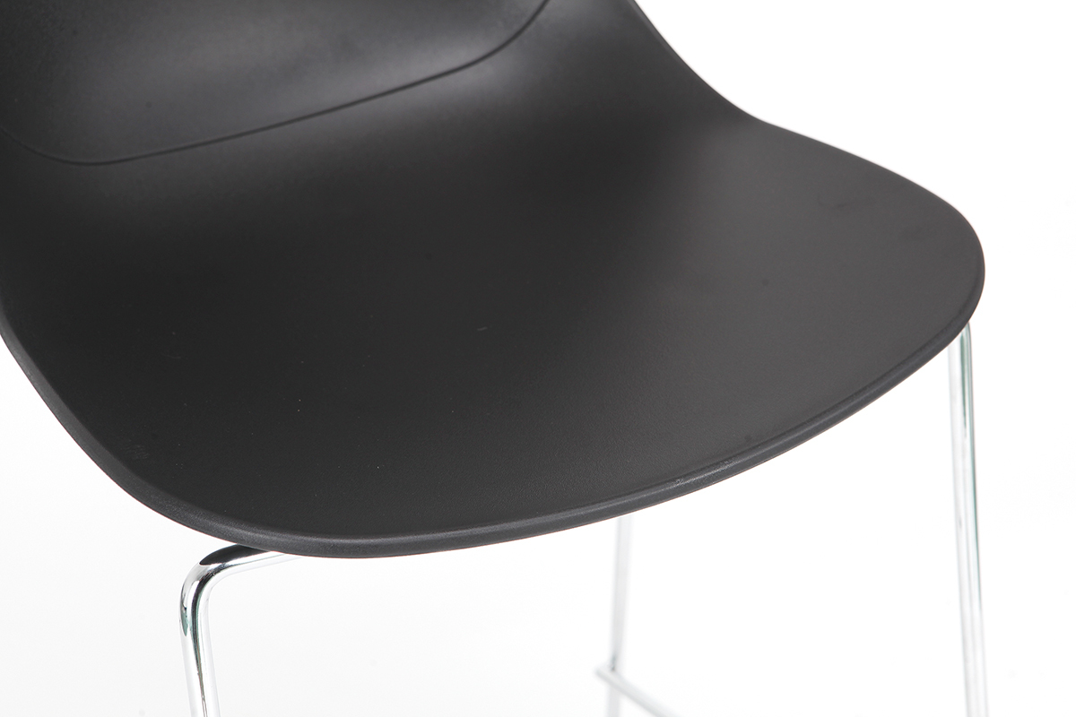 Taburetes de bar modernos apilables negros 76.5 cm - lote de 2 TROCADERO