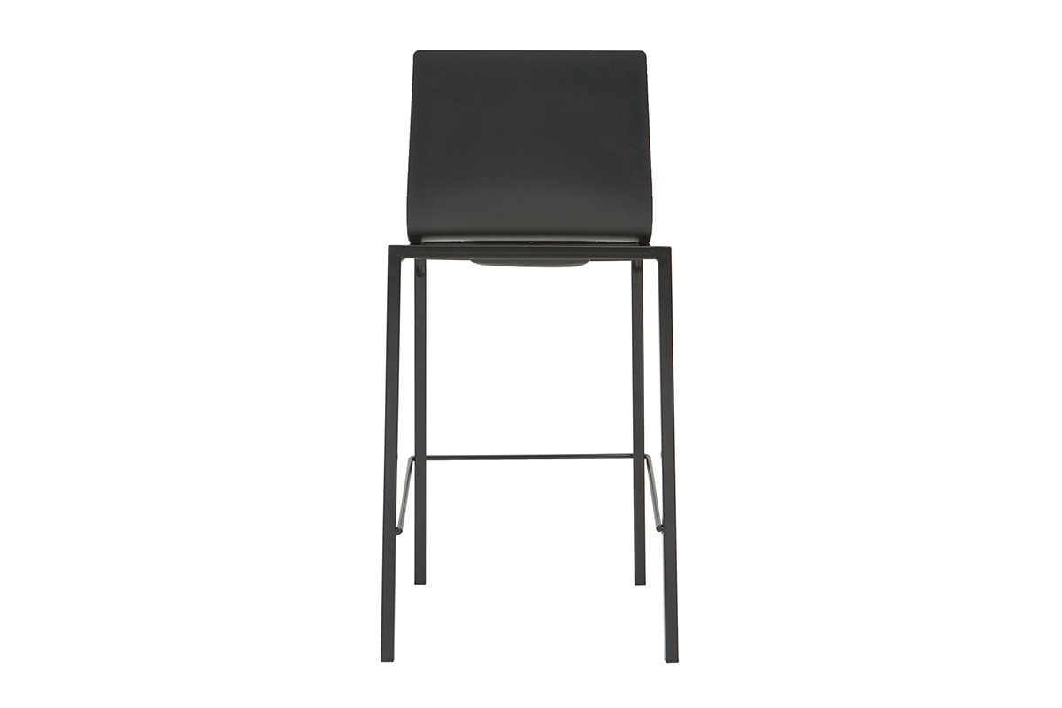 Taburetes de bar modernos apilables negros A65 cm (lote de 2) KUPA
