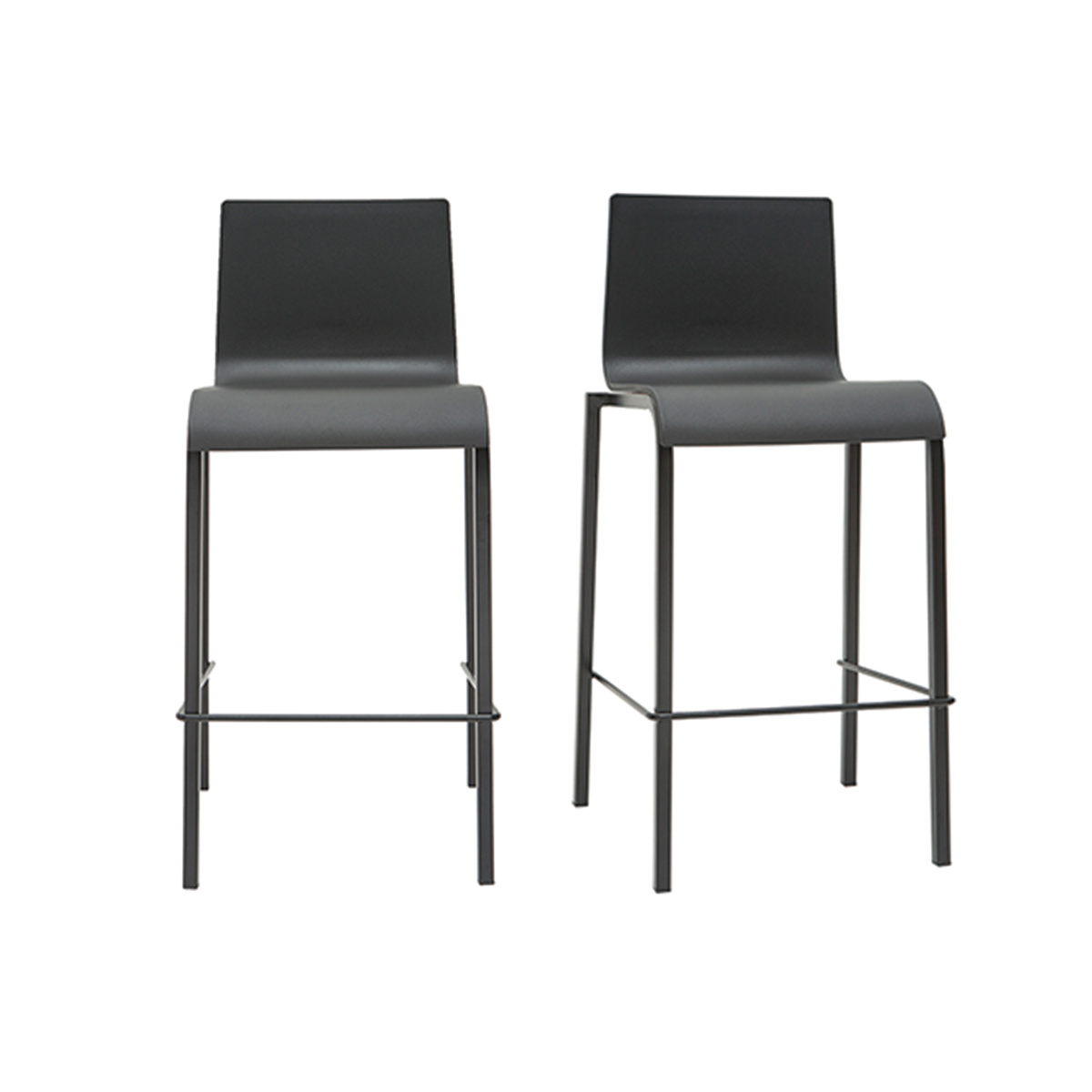 Taburetes de bar modernos apilables negros A65 cm (lote de 2) KUPA