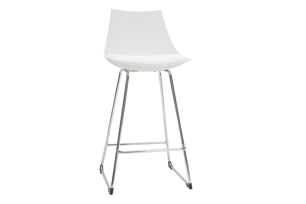 Taburetes de bar modernos blancos 65 cm (lote de 2) JUNE