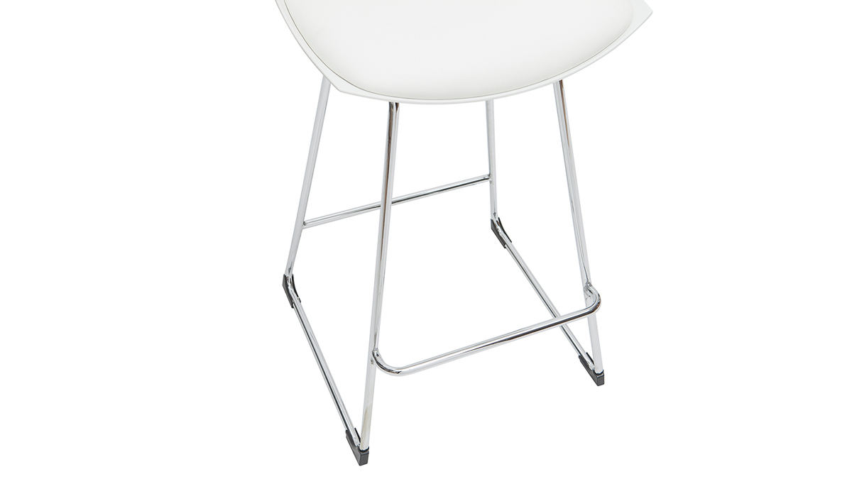 Taburetes de bar modernos blancos 65 cm (lote de 2) JUNE