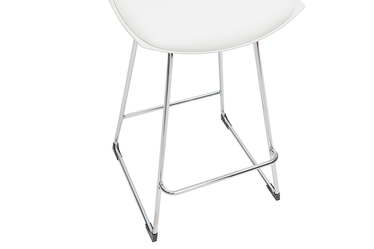 Taburetes de bar modernos blancos 65 cm (lote de 2) JUNE