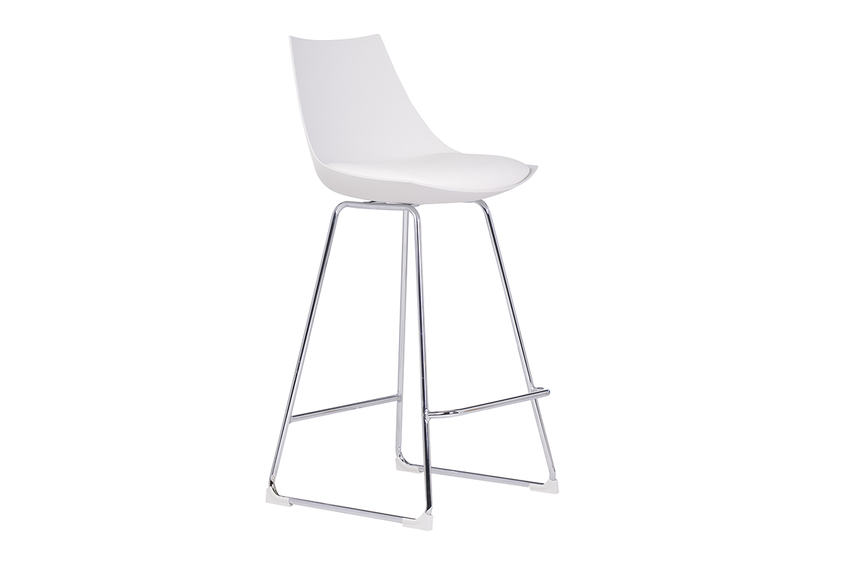 Taburetes de bar modernos blancos 65 cm (lote de 2) JUNE