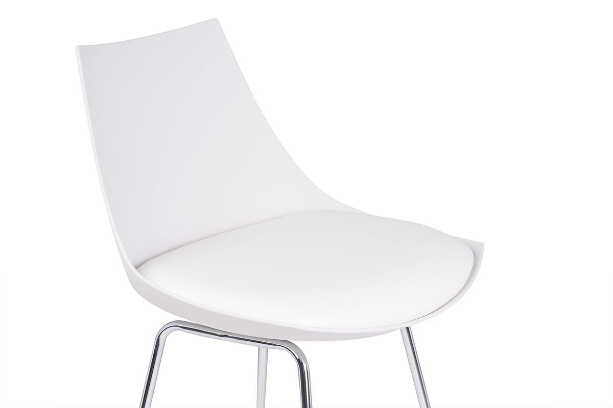 Taburetes de bar modernos blancos 65 cm (lote de 2) JUNE