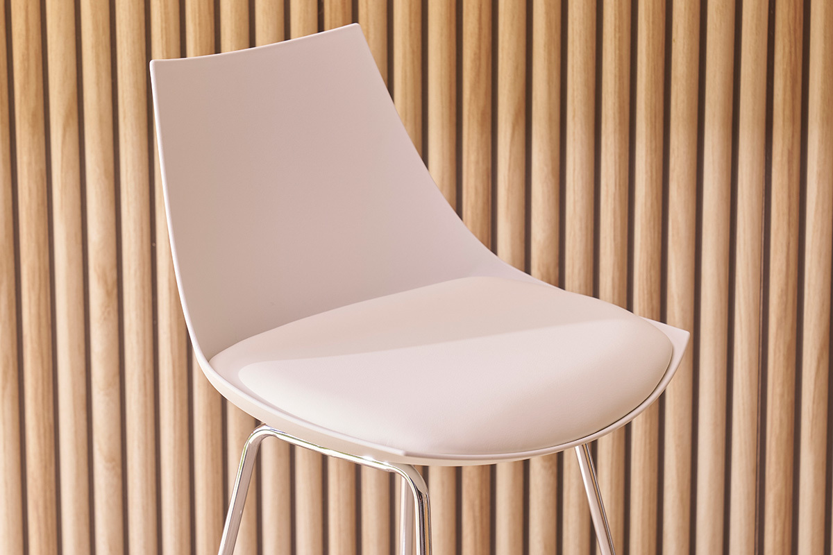 Taburetes de bar modernos blancos 65 cm (lote de 2) JUNE