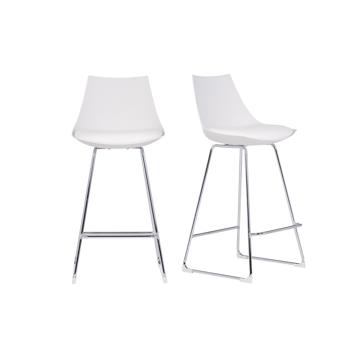 Taburetes de bar modernos blancos 65 cm (lote de 2) JUNE