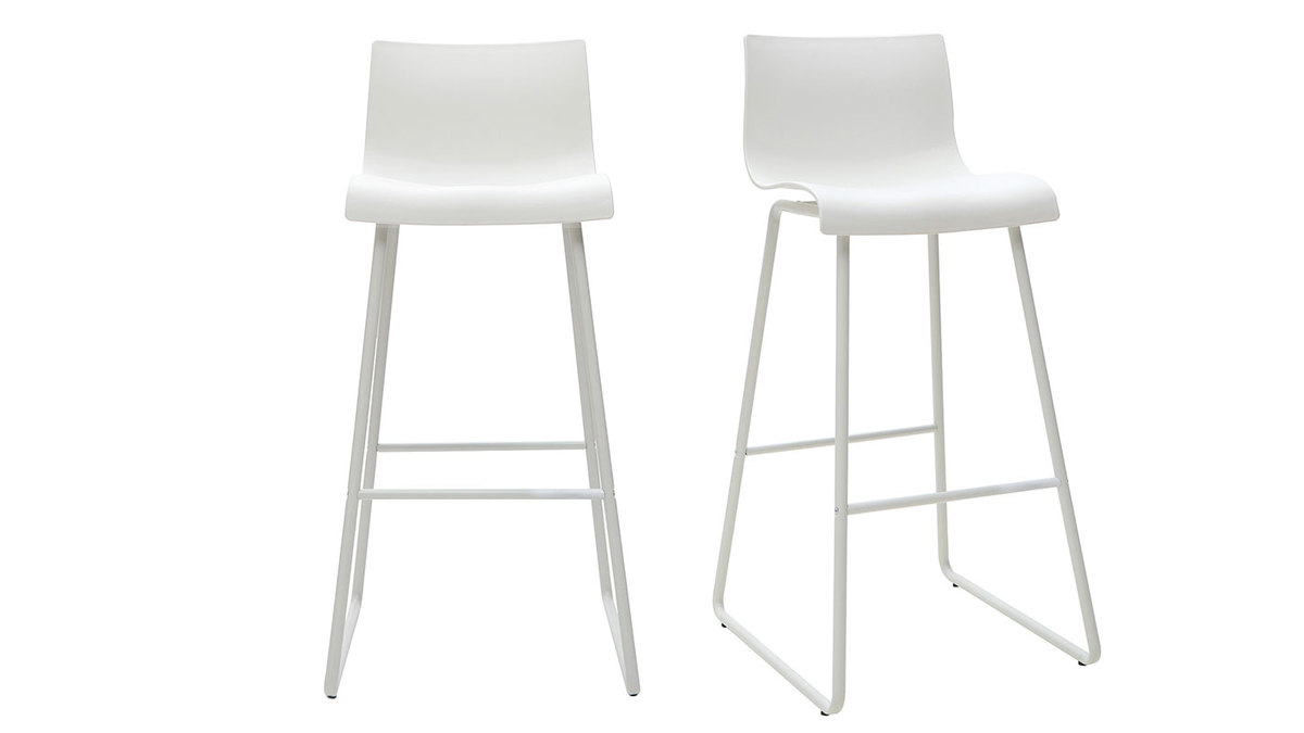 Taburetes de bar modernos blancos 76 cm (lote de 2) ONA