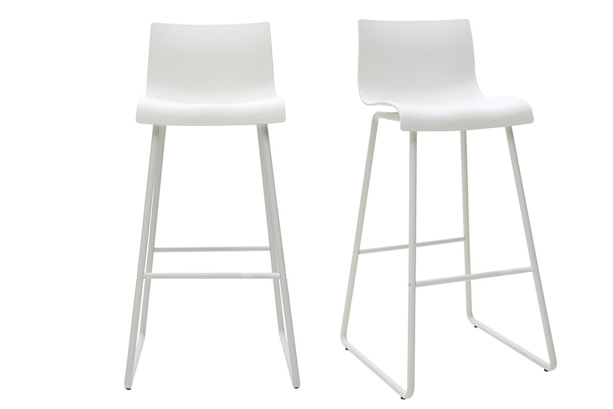 Taburetes de bar modernos blancos 76 cm (lote de 2) ONA