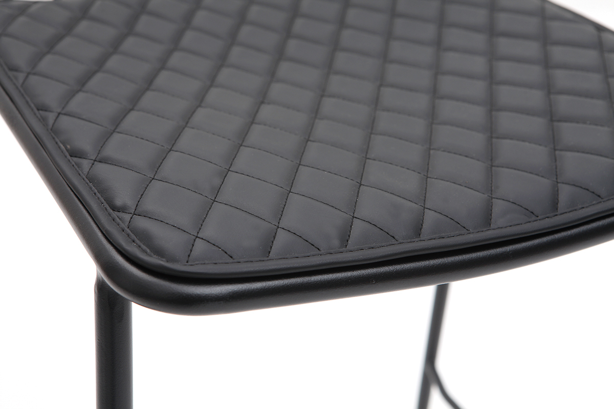 Taburetes de bar modernos en metal negro con cojn 65 cm (lote de 2) FEELING