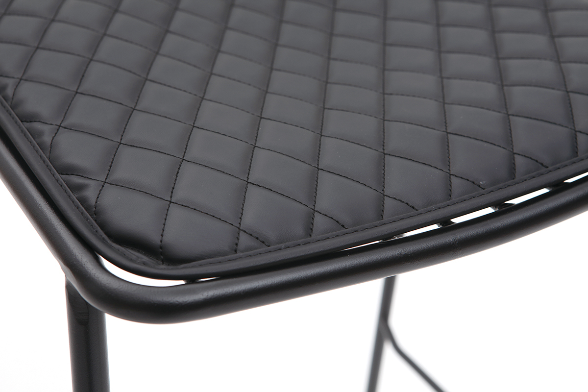Taburetes de bar modernos en metal negro con cojn 75 cm (lote de 2) FEELING