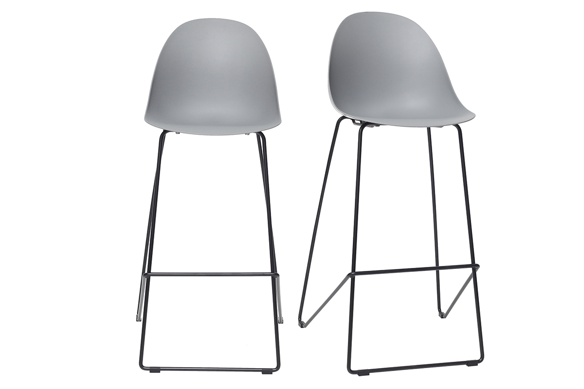 Taburetes de bar modernos gris 77 cm (lote de 2) CONCHA