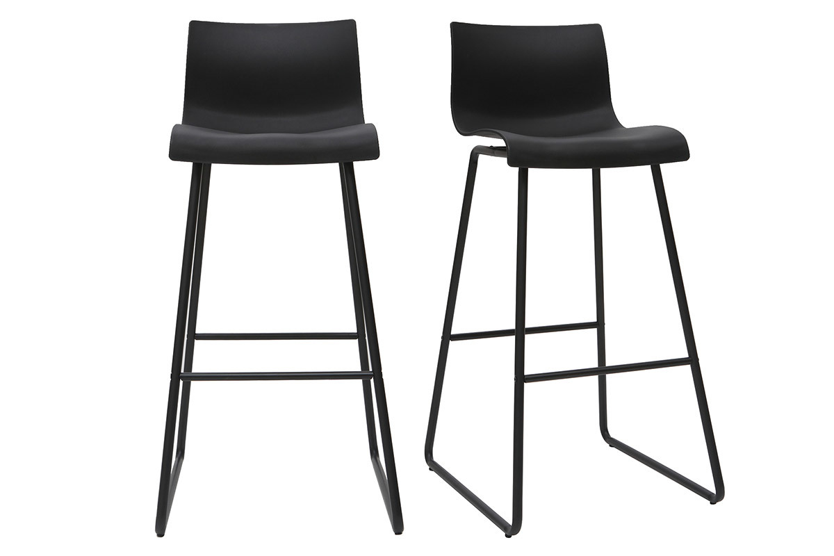 Taburetes de bar modernos negros 76 cm (lote de 2) ONA