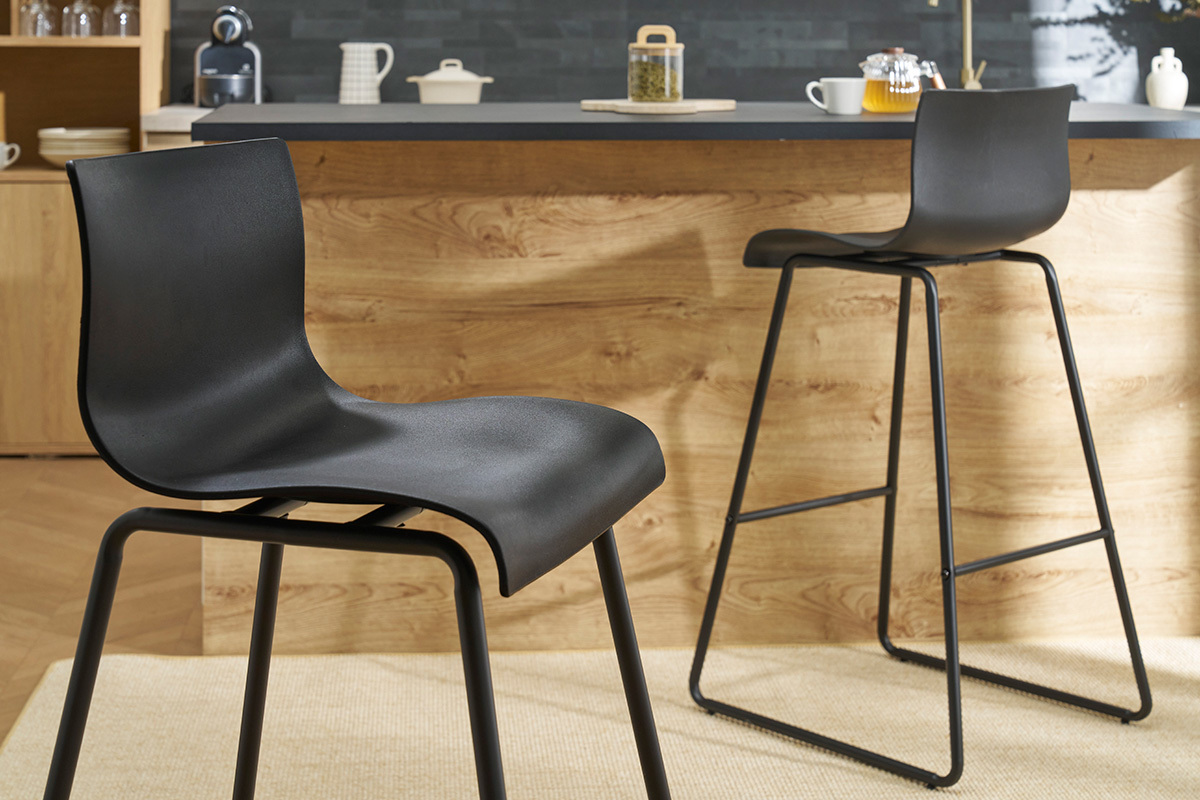 Taburetes de bar modernos negros 76 cm (lote de 2) ONA