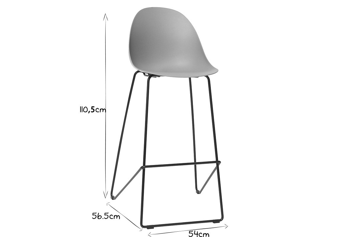 Taburetes de bar modernos negros 77 cm (lote de 2) CONCHA
