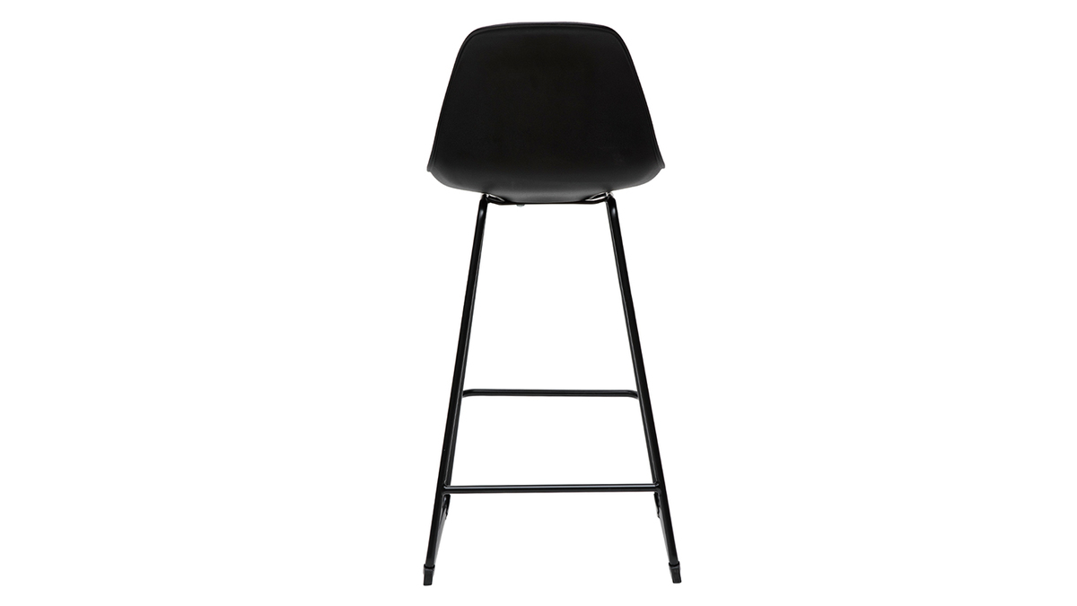 Taburetes de bar modernos negros patas metal 65 cm (lote de 2) FRANZ