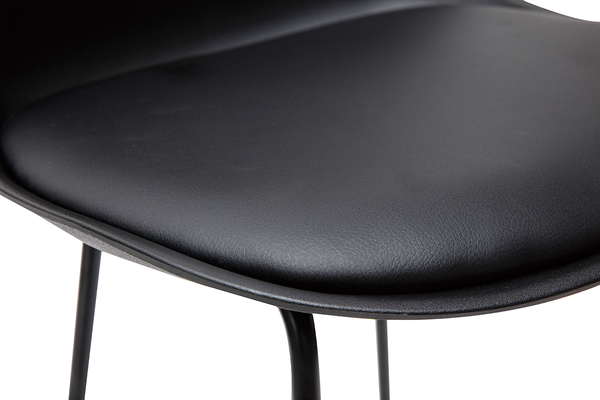 Taburetes de bar modernos negros patas metal 66 cm (lote de 2) FRANZ