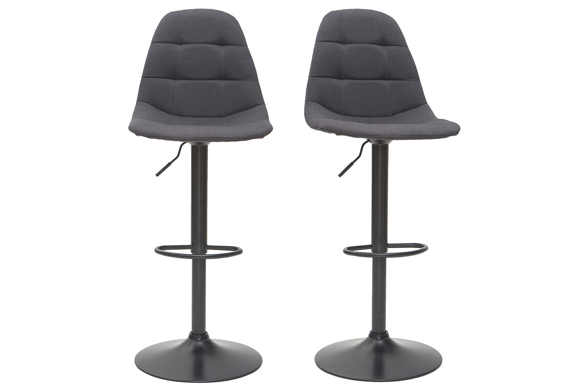 Taburetes de bar modernos regulables gris oscuro (lote de 2) COX