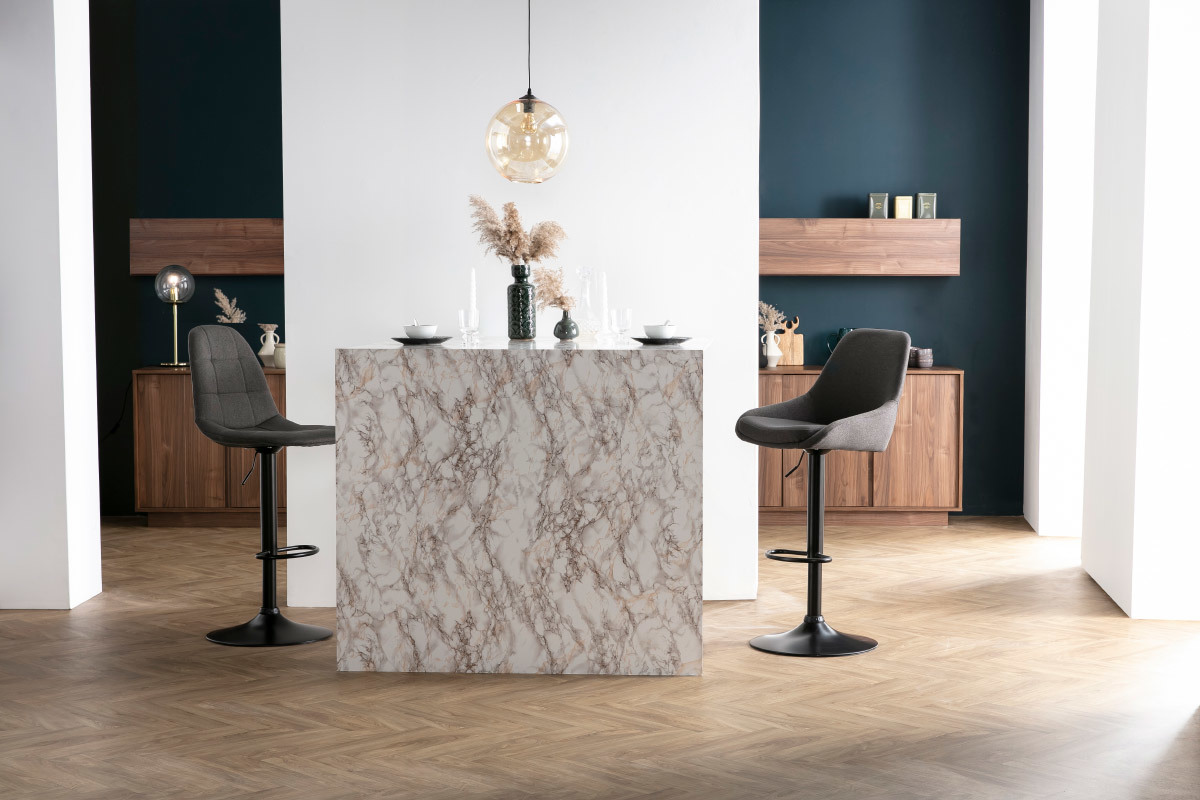 Taburetes de bar modernos regulables gris oscuro (lote de 2) COX