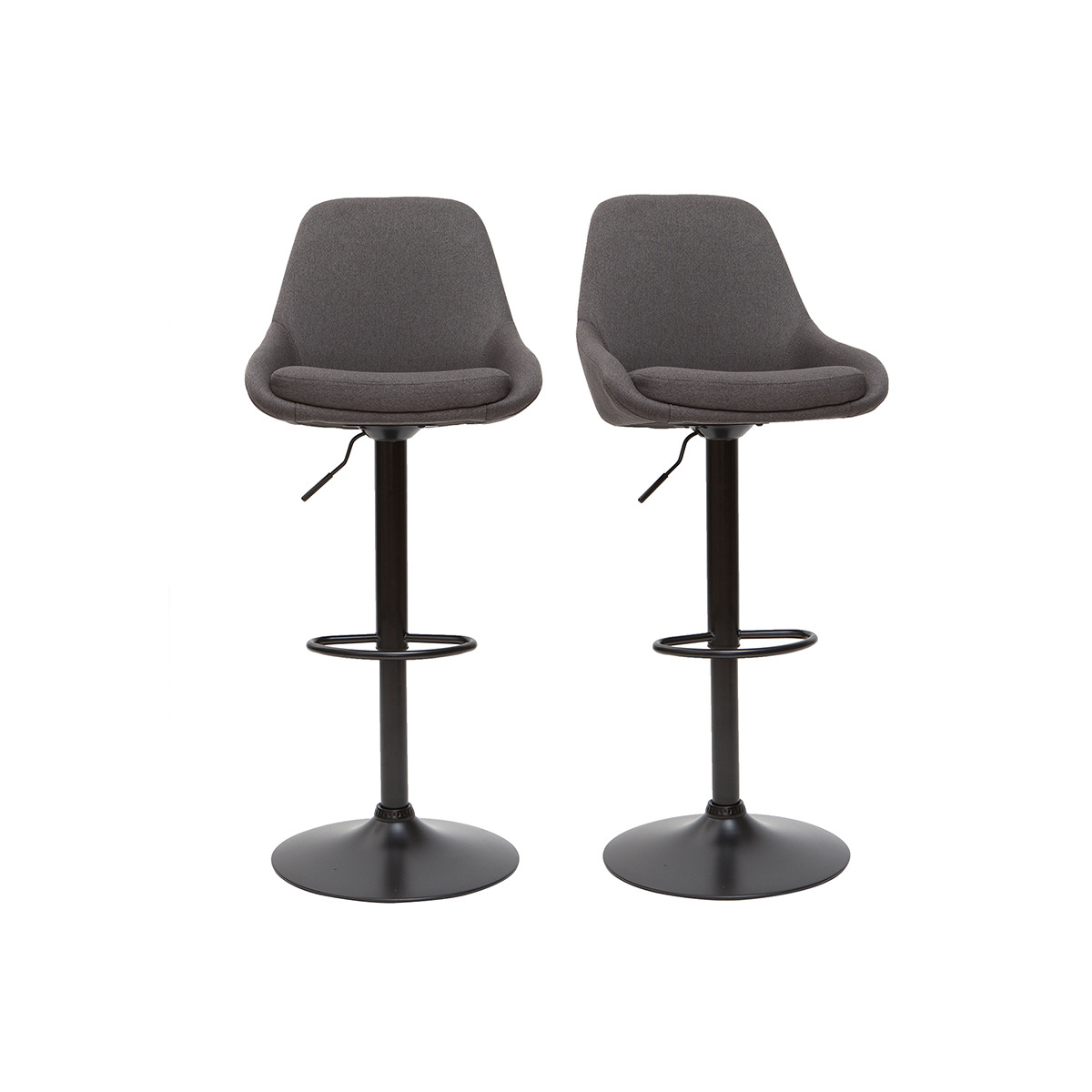 Taburetes de bar modernos regulables gris oscuro (lote de 2) HOLO