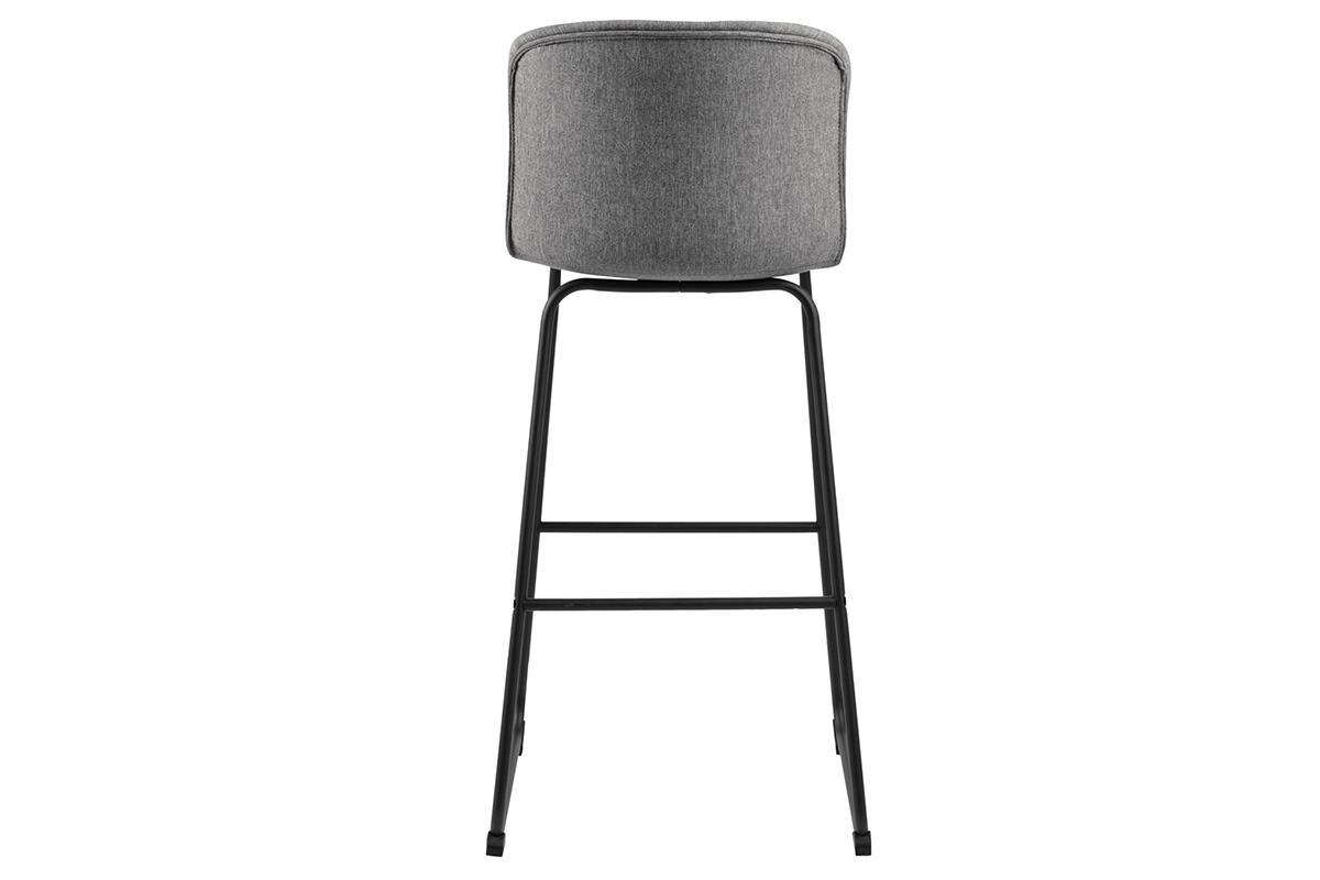 Taburetes de bar modernos tejido gris oscuro y metal negro 75 cm (lote de 2) STORY