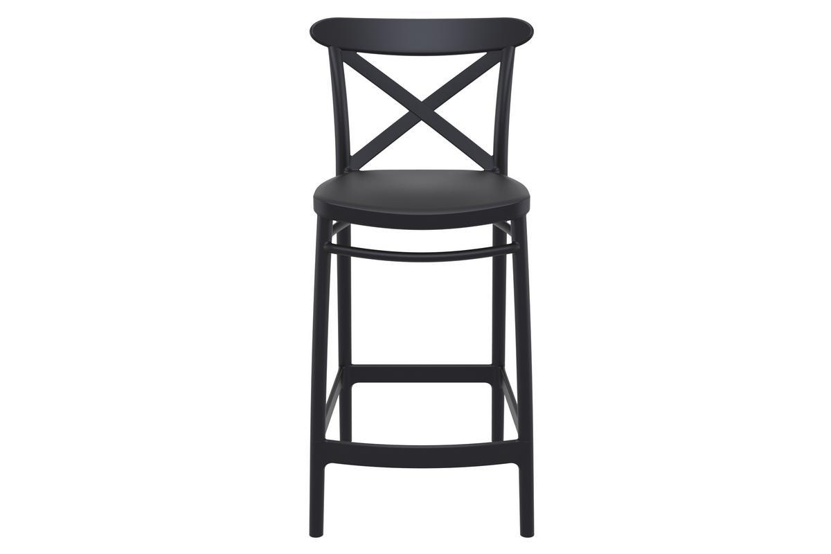 Taburetes de bar negros A65 cm interior / exterior (lote de 4) GERMAIN