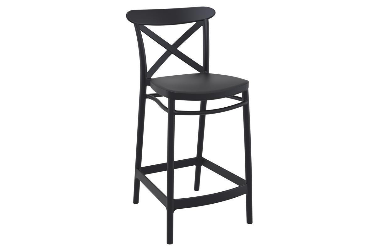 Taburetes de bar negros A65 cm interior / exterior (lote de 4) GERMAIN