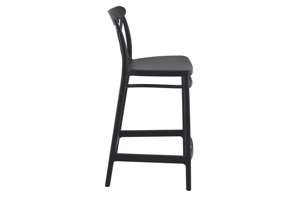 Taburetes de bar negros A65 cm interior / exterior (lote de 4) GERMAIN