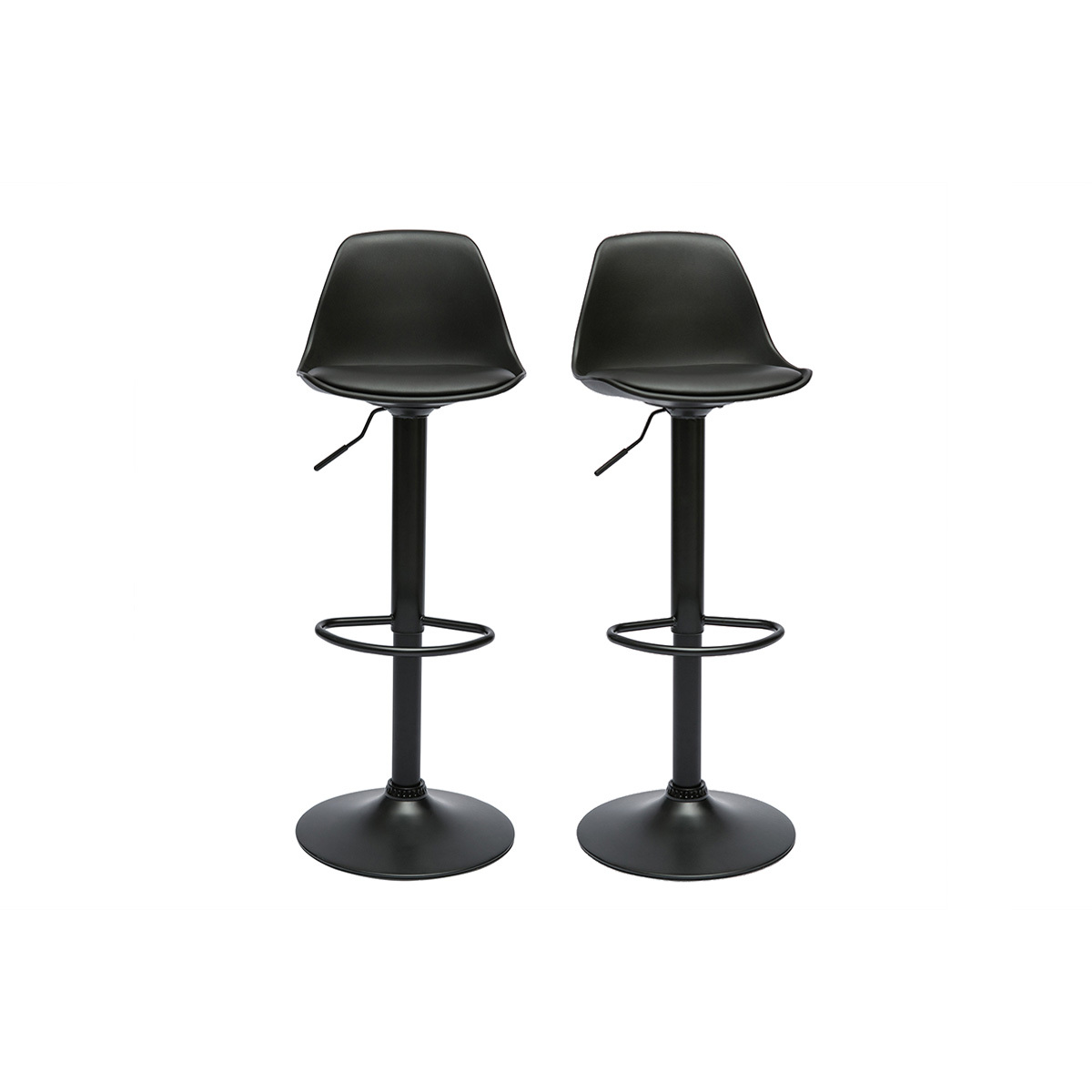 Taburetes de bar negros de diseño (paquete de 2) STEEVY