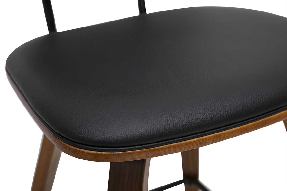 Asiento de poliuretano negro de los taburetes de bar SEGUR, vista cercana