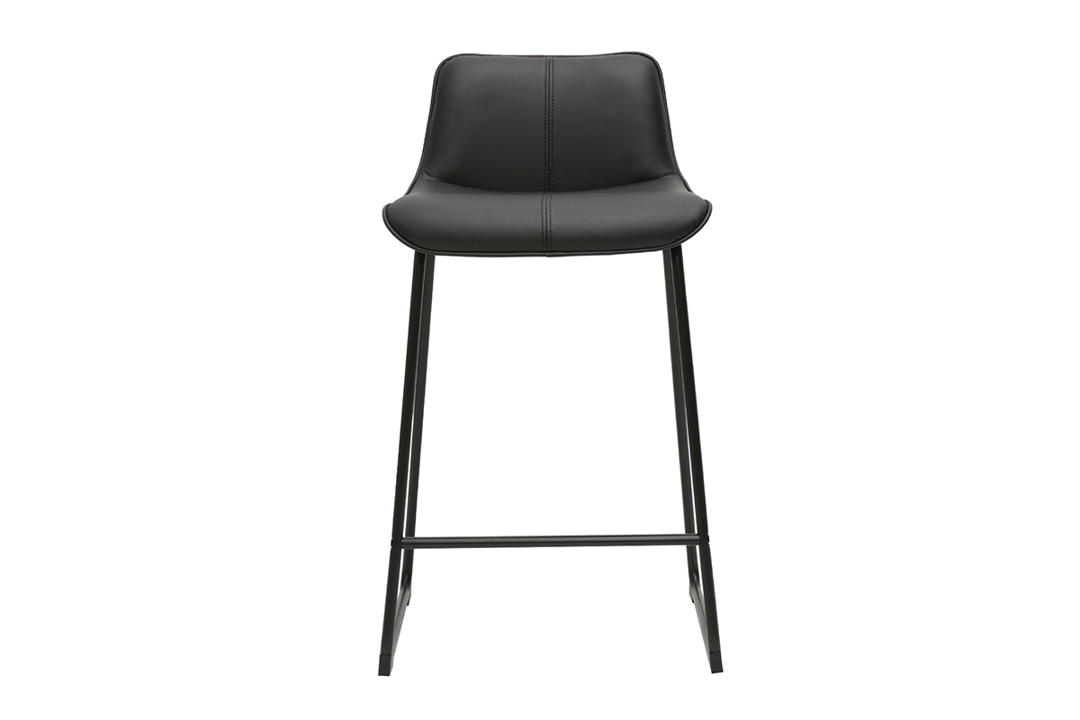 Taburetes de bar negros y metal H65 cm (lote de 2) BOOST