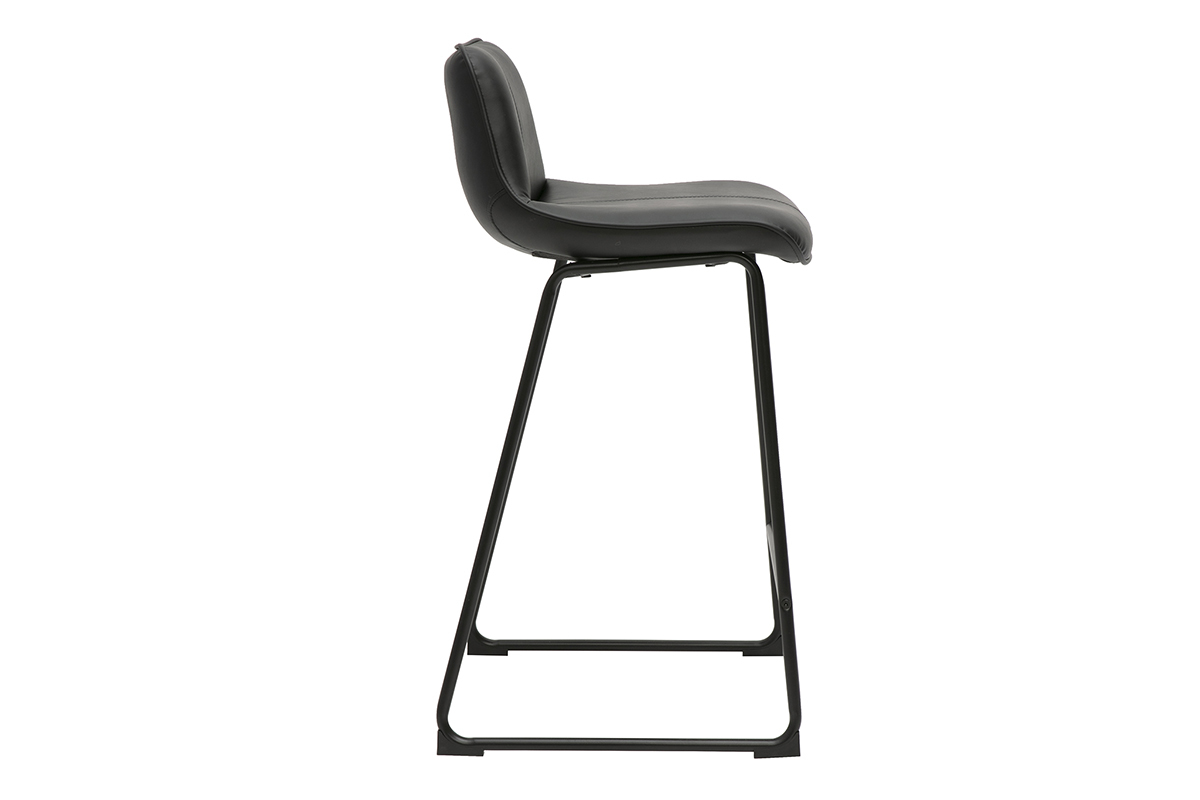 Taburetes de bar negros y metal H65 cm (lote de 2) BOOST