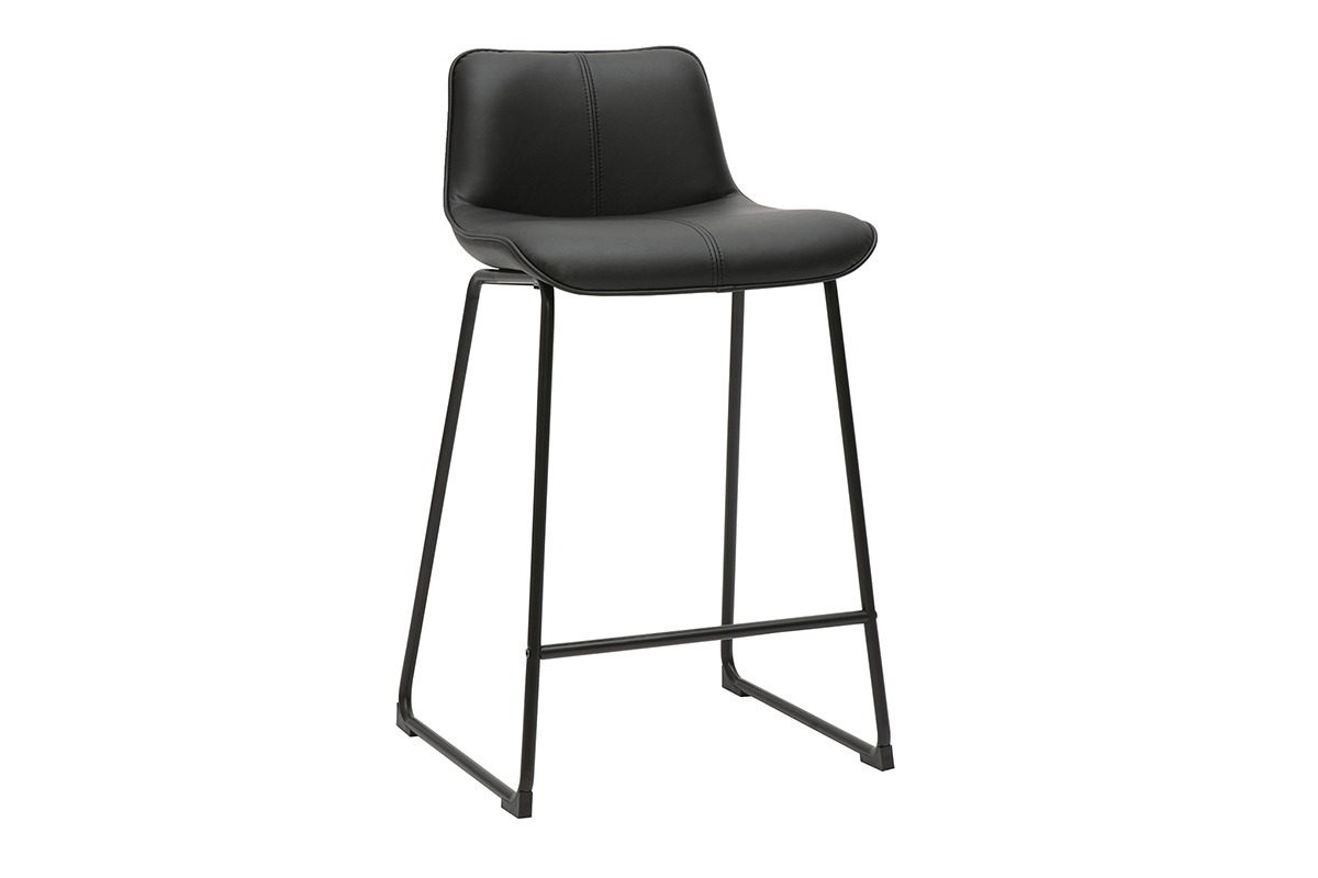 Taburetes de bar negros y metal H65 cm (lote de 2) BOOST