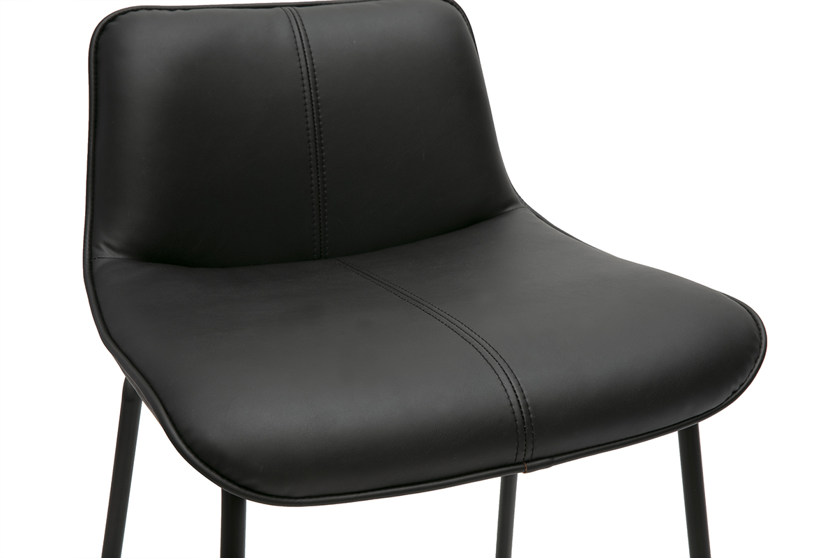 Taburetes de bar negros y metal H65 cm (lote de 2) BOOST