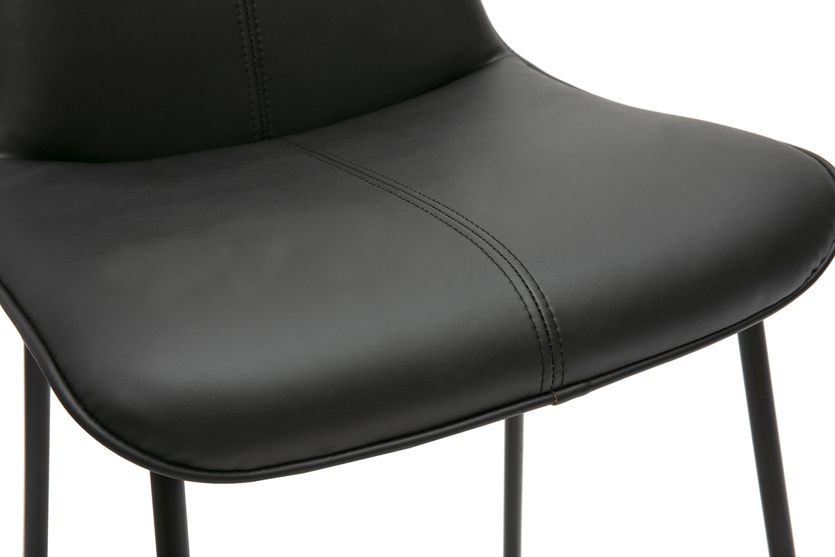 Taburetes de bar negros y metal H65 cm (lote de 2) BOOST