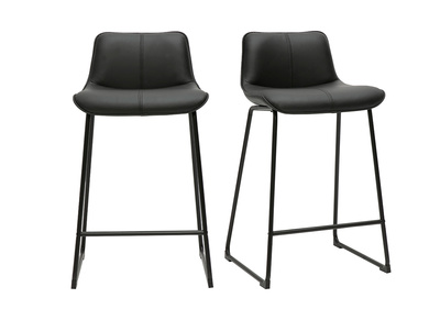 Taburetes de bar negros y metal H65 cm (lote de 2) BOOST