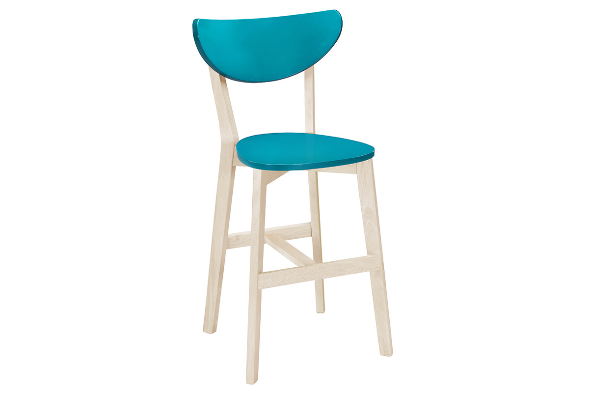 Taburetes de bar n�rdicos azul petr�leo 65 cm (lote de 2) LEENA