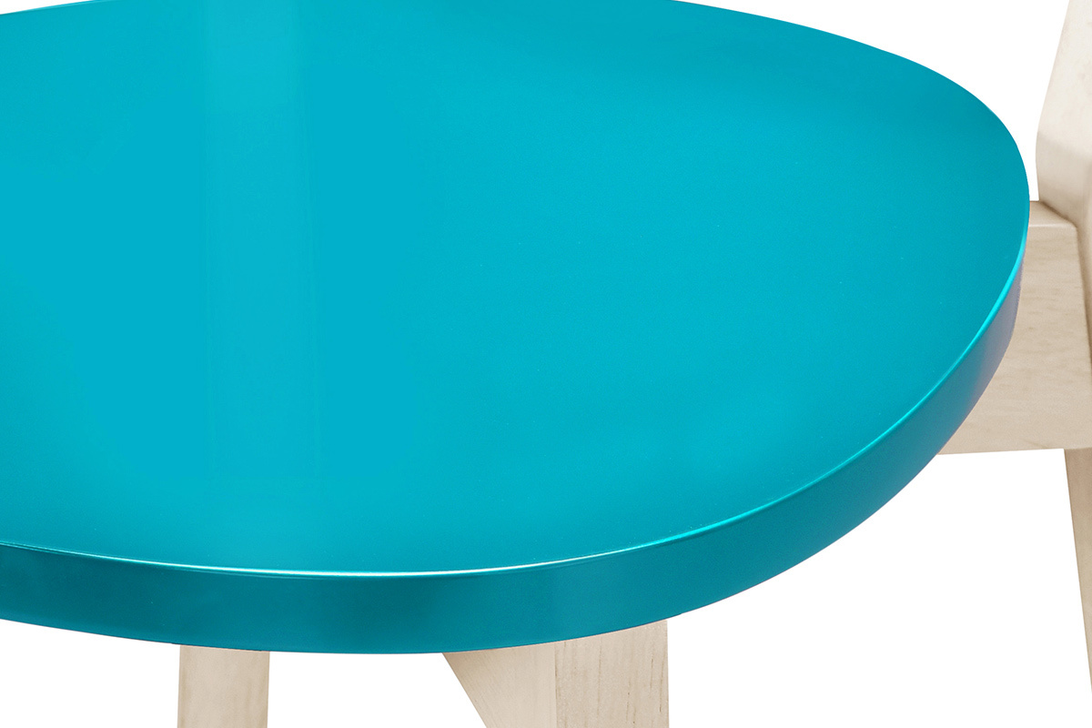 Taburetes de bar n�rdicos azul petr�leo 65 cm (lote de 2) LEENA