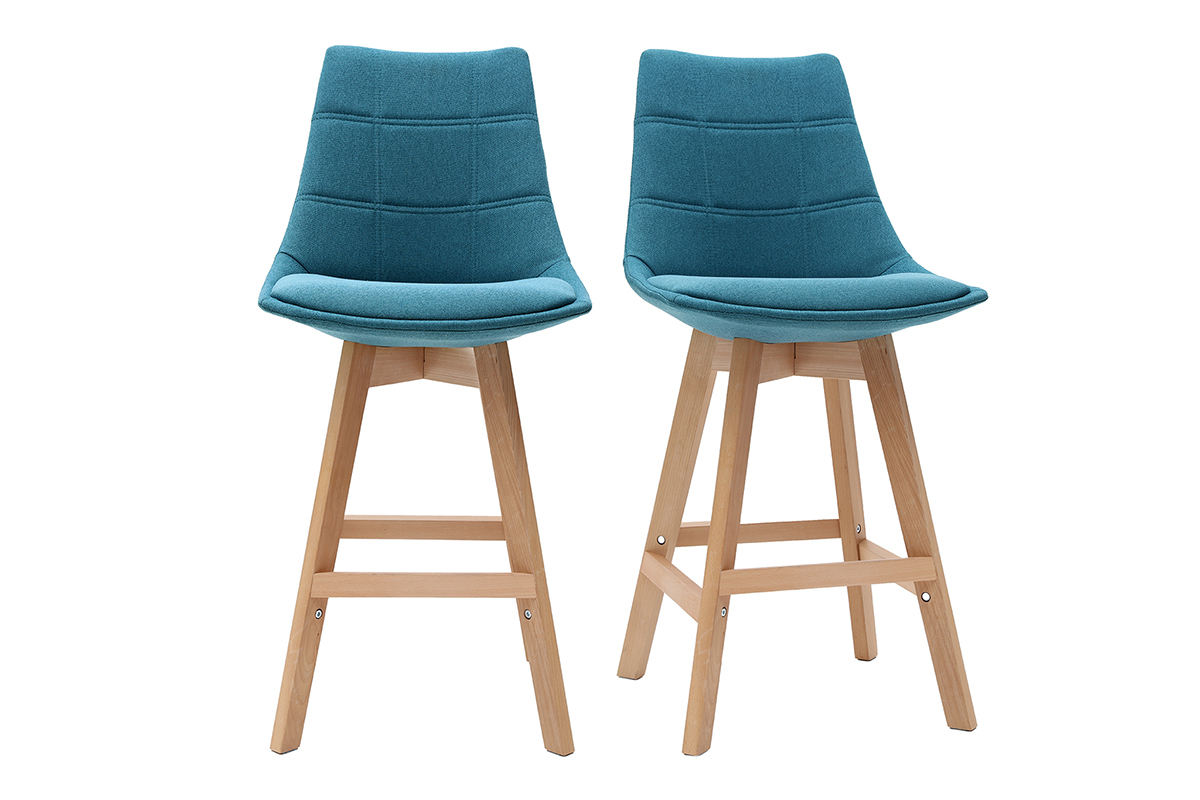 Taburetes de bar nrdicos azul petrleo 65 cm (lote de 2) MATILDE
