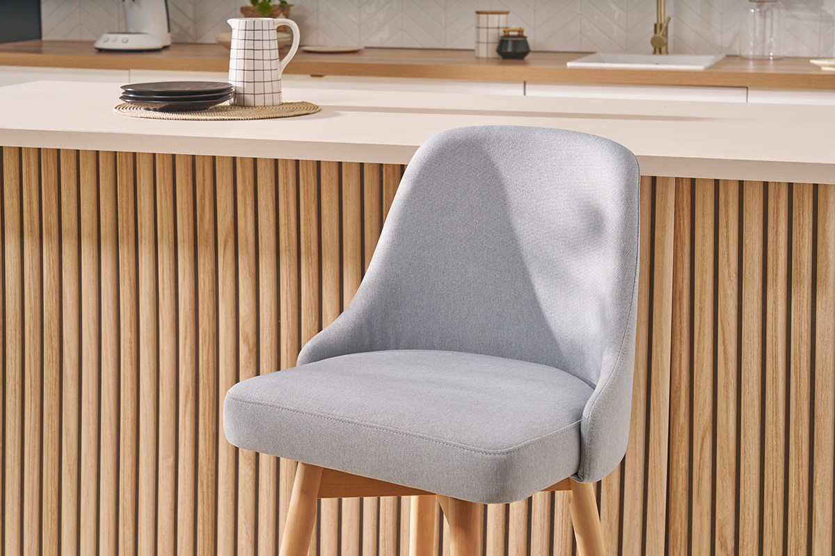 Taburetes de bar nrdicos giratorios gris claro A65 cm (lote de 2) HASTA