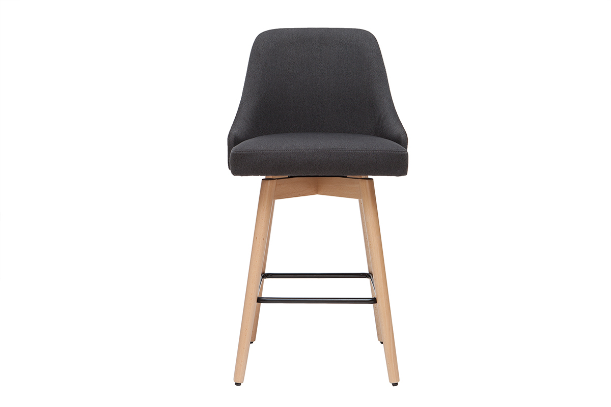 Taburetes de bar nrdicos giratorios gris oscuro A65 cm (lote de 2) HASTA