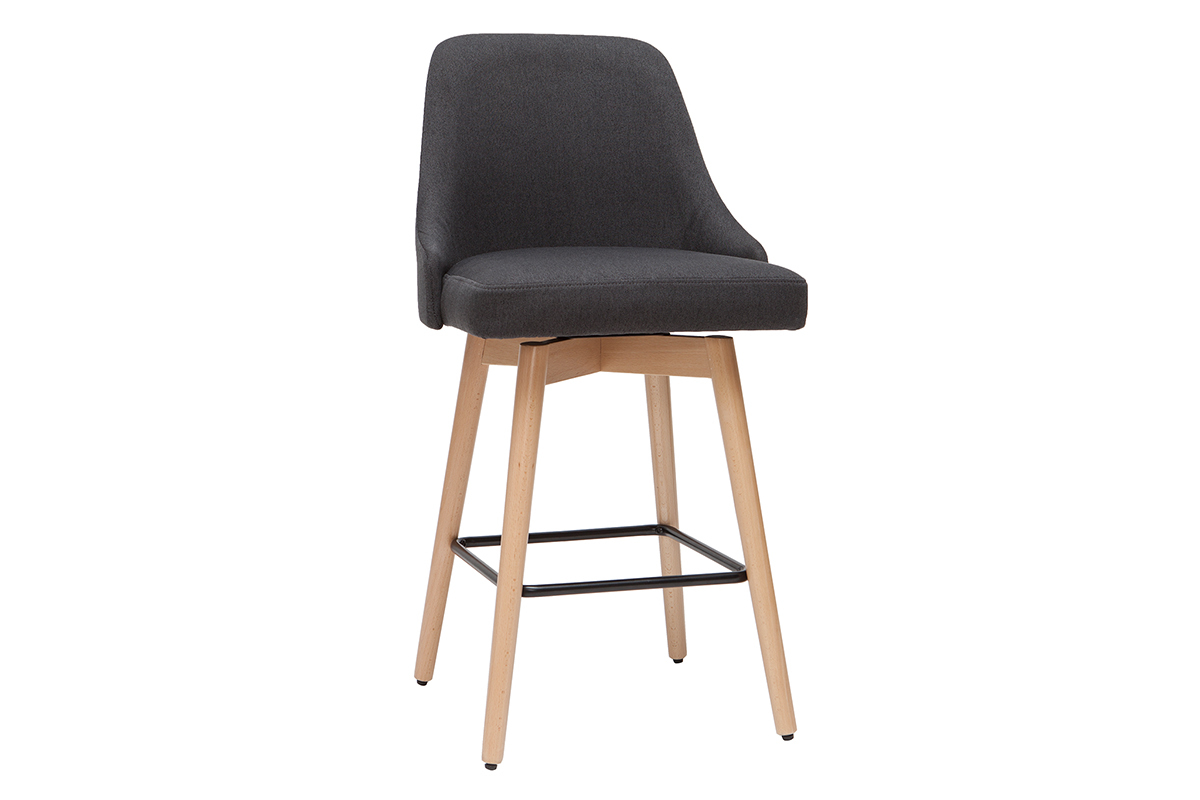 Taburetes de bar nrdicos giratorios gris oscuro A65 cm (lote de 2) HASTA