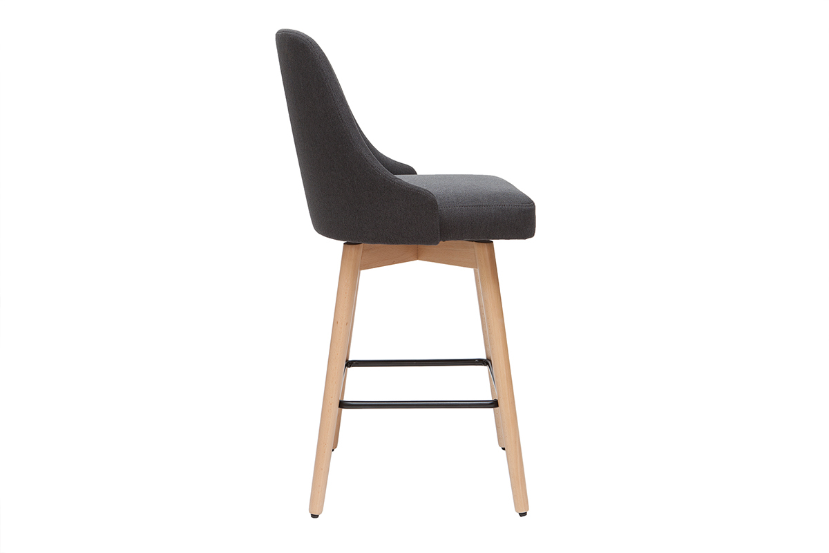 Taburetes de bar nrdicos giratorios gris oscuro A65 cm (lote de 2) HASTA