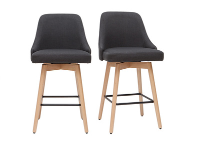 Taburetes de bar nórdicos giratorios gris oscuro A65 cm (lote de 2) HASTA