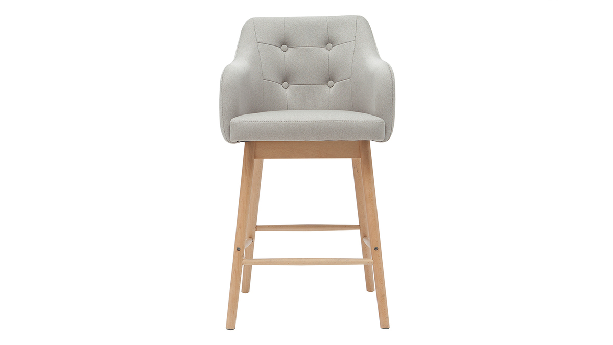 Taburetes de bar nrdicos gris claro y madera A65 cm (lote de 2) BALTIK