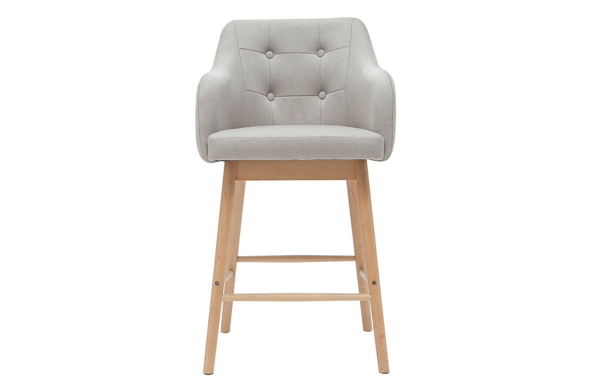 Taburetes de bar nrdicos gris claro y madera A65 cm (lote de 2) BALTIK